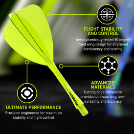 Winmau Dart Fusion Arrow Flight- Schaftsystem Arrow S Kurz Neon Gelb