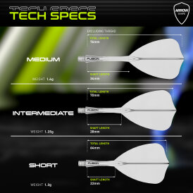 Winmau Dart Fusion Arrow Flight- Schaftsystem Arrow M Mittel Klar