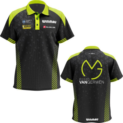 Winmau Darts MvG Michael van Gerwen Stage Polo Tour Shirt Matchshirt Dart Shirt Player Shirt Trikot Design 2025