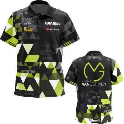 Winmau Darts MvG Michael van Gerwen Fan Edition Polo Dart Shirt Player Shirt Trikot Design 2025 Größe 2XL