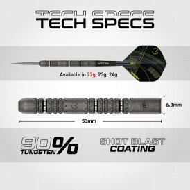 Winmau Steel Darts MvG Michael van Gerwen Signature Edition Dart 90% Tungsten Steeltip Dart Steeldart 23 g