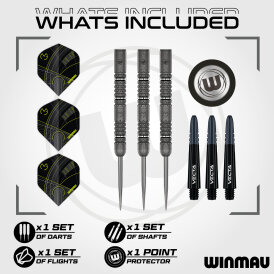 Winmau Steel Darts MvG Michael van Gerwen Signature Edition Dart 90% Tungsten Steeltip Dart Steeldart 24 g