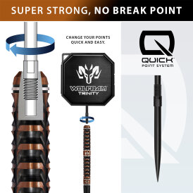 Harrows Steel Darts Quick Point Wolfram Trinity 90% Tungsten Steeltip Dart Steeldart 23 g
