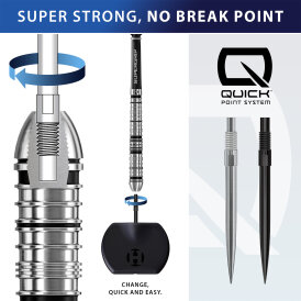 Harrows Steel Tip Quick Point Dart Wechsel- Spitzen Schraubspitzen Schwarz Smooth Point 40 mm