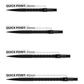 Harrows Steel Tip Quick Point Dart Wechsel- Spitzen Schraubspitzen Schwarz HM Grip Point 40 mm
