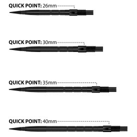 Harrows Steel Tip Quick Point Dart Wechsel- Spitzen Schraubspitzen Schwarz Micro Ridge Point 26 mm