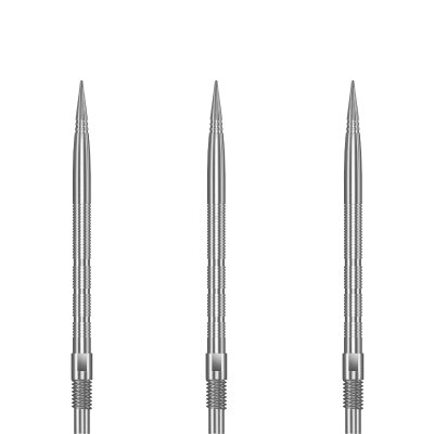 Harrows Steel Tip Quick Point Dart Wechsel- Spitzen Schraubspitzen Silber Micro Ridge Point 26 mm