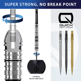 Harrows Steel Tip Quick Point Dart Wechsel- Spitzen Schraubspitzen Silber Micro Ridge Point 26 mm