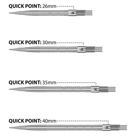 Harrows Steel Tip Quick Point Dart Wechsel- Spitzen Schraubspitzen Silber Micro Ridge Point 30 mm