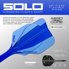 Harrows Dart Solo Flight- Schaftsystem Nr.6 IM Intermediate Blau