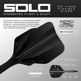Harrows Dart Solo Flight- Schaftsystem Nr.6 M Mittel Schwarz