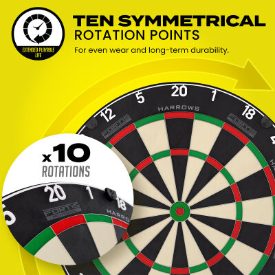 Harrows Dart Fortis Bristle Dart Board Dartboard Turnierboard Dartscheibe