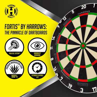 Harrows Dart Fortis Bristle Dart Board Dartboard Turnierboard Dartscheibe