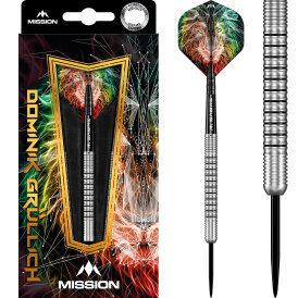 Mission Darts Steel Darts Dominik Grüllich Domi Silver-Black 95% Tungsten Steeltip Darts Steeldart 23,5 g
