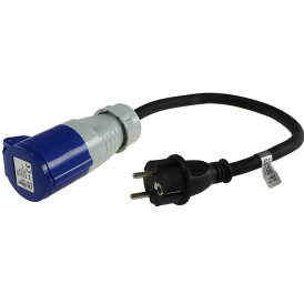 Adapterleitung 35 cm Campingkabel und Wohnwagen Schutzkontakt-Stecker auf CEE-Kupplung 22551 Modell 1 / B-Ware