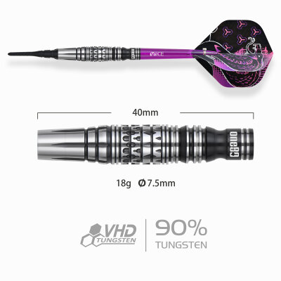 one80 Soft Dart Jelle Klaasen The Cobra V3 VHD 90% Tungsten Softtip Dart Softdart 18 g