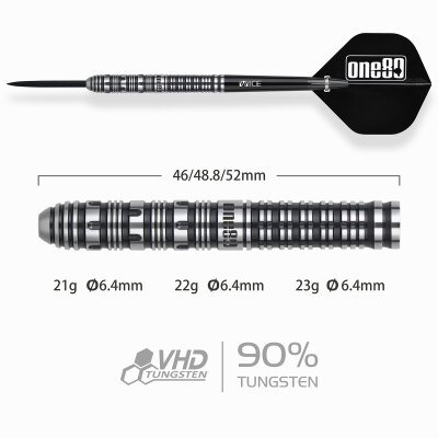 one80 Steel Dart Boris Koltsov The Viking Signature VHD 90% Tungsten Steeltip Dart Steeldart 22 g