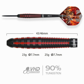 one80 Steel Dart Vaelkris V05 VHD 90% Tungsten Steeltip Dart Steeldart 25 g
