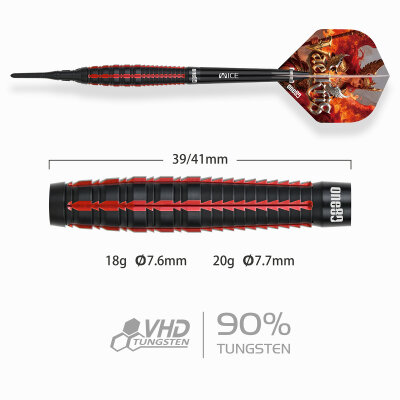 one80 Soft Dart Vaelkris V05 VHD 90% Tungsten Softtip Dart Softdart