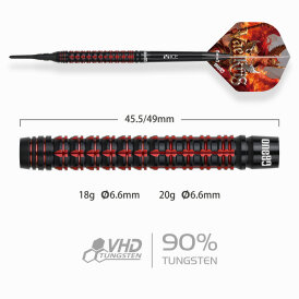 one80 Soft Dart Vaelkris V06 VHD 90% Tungsten Softtip Dart Softdart 20 g