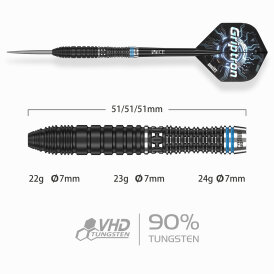 one80 Steel Dart Griptron GT2 VHD 90% Tungsten Steeltip Dart Steeldart 22 g