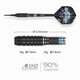 one80 Soft Dart Griptron GT3 VHD 90% Tungsten Softtip Dart Softdart 18 g