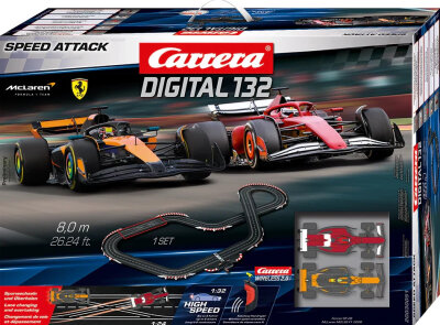 Carrera Digital 132 Rennbahn Autorennbahn Speed Attack WIRELESS 2.0 Set / Grundpackung 30051