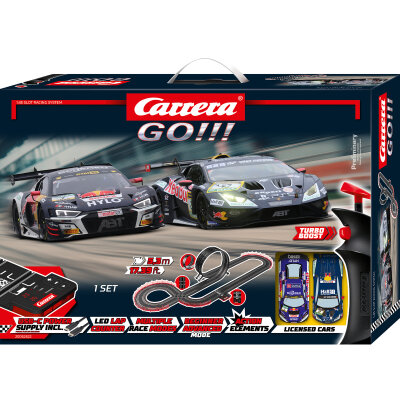 Carrera GO!!! Rennbahn Autorennbahn Red Bull GT Racing Set / Grundpackung 62622