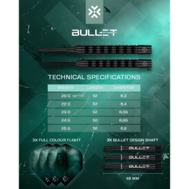 Bullet Soft Darts Shadow 90% Tungsten Softtip Darts Softdart 20 g