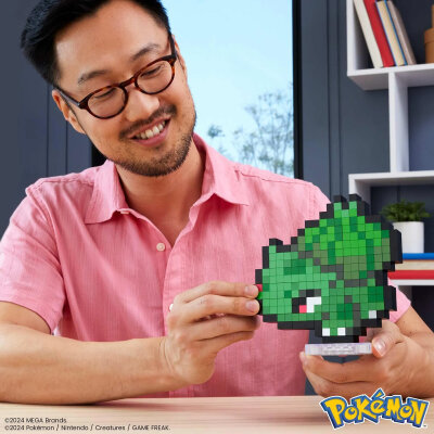 Pok�mon Bulbasaur Bulbizarre Bisasam MEGA-Bausatz Pixel Art mit 374Teilen Mattel HTH75 / Verpackung besch�digt