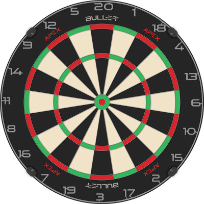 Bullet Darts APEX Dartboard Bristle Dart Board Dartscheibe