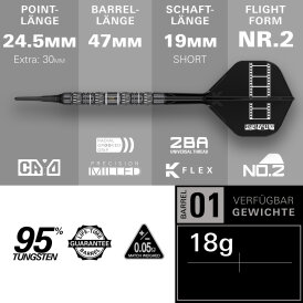 Target Soft Darts SWISS Point Chris Dobey Hollywood 95K 95% Tungsten Softtip Dart Softdart 18 g