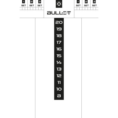 Bullet Dart Score Whiteboard Scoreboard Markerboard mit Bullet Logo