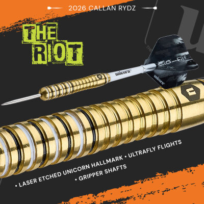 Unicorn Steel Darts Callan Rydz The Riot Brass Steeltip Dart Steeldart