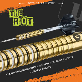 Unicorn Steel Darts Callan Rydz The Riot Brass Steeltip Dart Steeldart 22 g