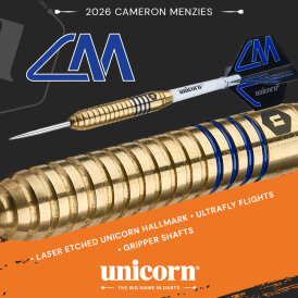 Unicorn Steel Darts Cameron Menzies Cammy Brass Steel Dart Steeldart Steeltip 23 g