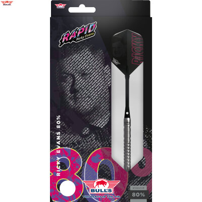 BULLS NL Steel Darts Ricky Evans E2 Edition 2 80% Tungsten The Rapid Steeltip Darts Steeldart 23 g / leicht bespielt