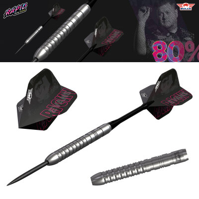 BULLS NL Steel Darts Ricky Evans E2 Edition 2 80% Tungsten The Rapid Steeltip Darts Steeldart 23 g / leicht bespielt