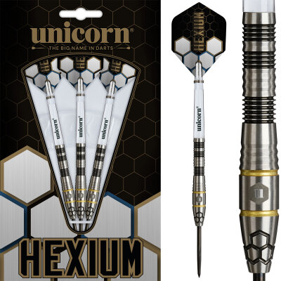 Unicorn Steel Darts Hexium 1 90% Tungsten Steeltip Darts Steeldart 24 g / Verpackung ist besch�digt