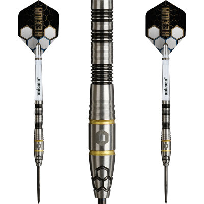 "Verpackung beschädigt" - Unicorn Steel Darts Hexium 1 90% Tungsten Steeltip Darts Steeldart 24 g