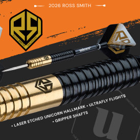 Unicorn Steel Darts Ross Smith Smudger Brass Steel Dart Steeldart Steeltip 20 g
