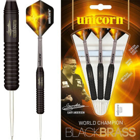 Unicorn Steel Darts Gary Anderson Black Brass P2 Steeltip...