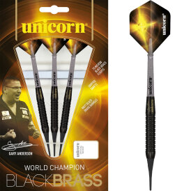 Unicorn Soft Darts Gary Anderson Black Brass P1 Softtip...