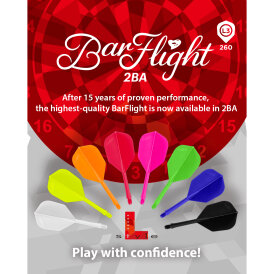 L-Style BarFlight 2BA Flight- Schaftsystem Dart Flights L3 260 Standard in verschiedenen Farben
