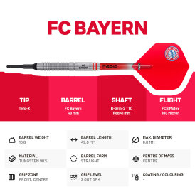BULL´s Soft Darts FC Bayern München 90% Tungsten Softtip Darts Softdart 18 g
