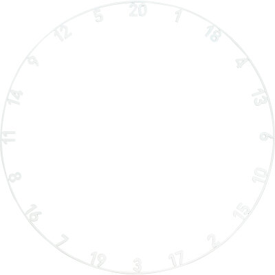 Precise180 Dart One Piece Lasercut Numern Ring Zahlenring Ersatz-Nummernring Classic White