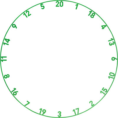 Precise180 Dart One Piece Lasercut Numern Ring Zahlenring Ersatz-Nummernring Emerald Green
