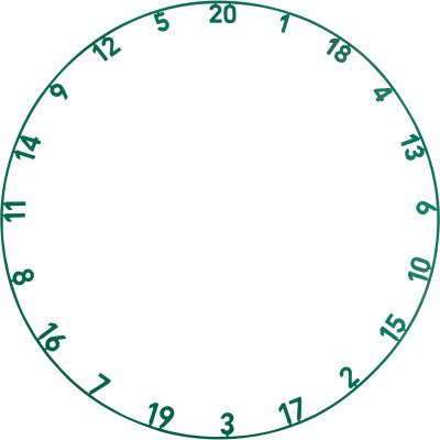 Precise180 Dart One Piece Lasercut Numern Ring Zahlenring Ersatz-Nummernring Hunting Green