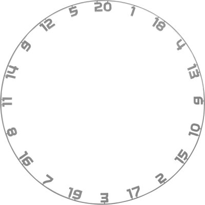 Precise180 Dart One Piece Lasercut Numern Ring Zahlenring Ersatz-Nummernring Samurai Nordic Grey