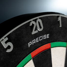 Precise180 Dart Endorphine Dartbaord Dartscheibe inkl. 4 Magnethaltern Nordic Grey